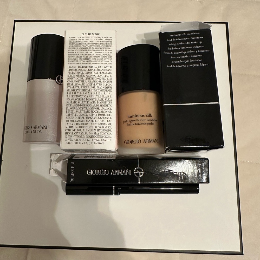 Giorgio Armani Crema Nuda + Luminous silk foundation + eyeliner at $180 only!